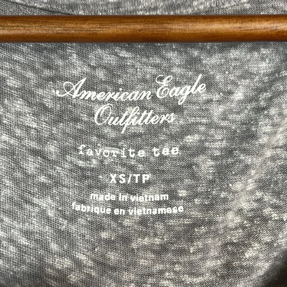 AMERICAN EAGLE Favourite Tee Grey Slub Space Dye XS - Picture 6 of 9